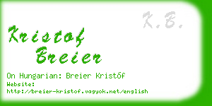 kristof breier business card